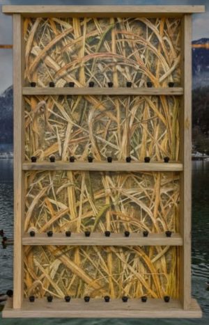 32-Call Rustic Blue Stain Pine Wall Display Case